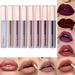 Niahfd Lip Gloss 7Pcs Liquid Lipstick + 1Pcs Lip Plumper Makeup Set Kit Long Lasting Velvet Lip Gloss Set Pigmented Lip Makeup Sets for Girls and Women Lipstick Set A