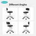 Rolling Swivel Salon Stool Chair with Back Support Round Rolling Massage Stool Chair Height Adjustable Rolling Stool with Backrest Wheels Rolling Stool for Office Massage Tattoo Barber (L Black)