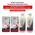 Wella ColorCharm Permanent Liquid Hair Color Toner - 1.4 oz ( 6R Red Terra Cotta ) and Cream Developer 40 Volume - 3.6 fl. oz ( 2 Color and 2 Developer )