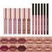 Matoen 12Pcs Matte Liquid Lipstick + Lip Liner Pens Set Waterproof Long Lasting Dark Red Lipstick for Women 24 Hour Pigmented Lip Gloss Set