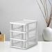 XEOVHV Office Desktop Storage Box Rectangular Desktop Drawers Plastic Makeup Storage Containers Bins With Drawers Desk Organization Pull Out Small craft Storage Case Box Cube Pack of 1 (Clear 3 Drawe