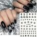 Melotizhi Cute Nail Stickers Decals Gel Nail Art Design Kit Nail Care Sticker Sweet Cool Girl Black Powder Love 3D Gum Nail Sticker Caring Nail Care Paste