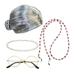 Adbnpza Half Wigs for Silver Women Human Hair Wig Bundles Granny Wig Granny Cosplay Wig Granny Ladies Costume Granny Wig Glasses Chain Glasses Pearl Necklace Front (4Pcs)