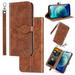 Samsung Galaxy A13 5G Case Samsung Galaxy A13 5G Wallet Case Magnetic Closure Embossed Tree Premium PU Leather [Kickstand] [Card Slots] [Wrist Strap] Phone Cover For Samsung Galaxy A13 5G Brown