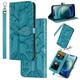 Samsung S21 Ultra Case Galaxy S21 Ultra Wallet Case Magnetic Closure Embossed Tree Premium PU Leather [Kickstand] [Card Slots] [Wrist Strap] Phone Cover For Samsung Galaxy S21 Ultra Blue