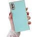 Cocomii Square Case Compatible with iPhone XR - Slim Glossy Solid Color Gold Plated Easy to Hold Anti-Scratch Shockproof (Green)