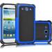 Tekcoo Galaxy S3 Case (TM) [Tmajor Series] [Blue/Black] Shock Absorbing Hybrid Rubber Plastic Impact Defender Rugged Slim Hard Case Cover Shell for Samsung Galaxy S3 S III I9300 GS3 All Carriers