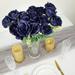 Efavormart 2 Bushes | 18 Navy Blue Artificial Silk Rose Flower Arrangements Real Touch Long Stem Flower Bouquet