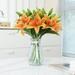 TETOU Artificial Tiger Lily Real Touch 14.2 Fake Spring Flowers for Wedding Home Party Easter Decor Plastic Lily Faux Flowers