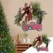 Deagia Party Supplies Clearance Christmas Wreath for Front Door Red Truck Christmas Wreath Garland Wreath Vintage Wreath for Indoor Outdoor Home Door Garden Patio Decorations