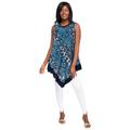 Plus Size Women's Handkerchief Hem Tunic by Jessica London in Ocean Abstract Animal (Size 16 W)