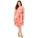 Plus Size Women's Tulip Overlay Dress by Catherines in Sweet Coral Painterly Floral (Size 3X)