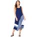 Plus Size Women's Color Block Dress by Catherines in Navy French Blue Stripe (Size 3X)