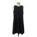 Calvin Klein Casual Dress - Shift Crew Neck Sleeveless: Black Solid Dresses - Women's Size 8