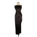 Forever 21 Cocktail Dress - Party Open Neckline Sleeveless: Black Print Dresses - Women's Size Small