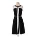 Calvin Klein Casual Dress - Party Crew Neck Sleeveless: Black Color Block Dresses - Women's Size 2