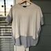 J. Crew Tops | J.Crew Combo Sweater Stripe Ivory Blue Crewneck Wool Linen Knit Top Shirt Small | Color: Blue/Cream | Size: S