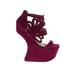 Havana Last Jeffrey Campbell Wedges: Burgundy Shoes - Women's Size 7