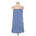 Ivy + Main Casual Dress - Mini Square Sleeveless: Blue Dresses - Women's Size Large