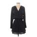 Rails Casual Dress - A-Line V-Neck Long sleeves: Black Dresses - Women's Size X-Small