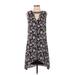 Alya Casual Dress - Mini Crew Neck Sleeveless: Black Print Dresses - Women's Size Small