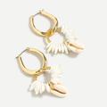 J. Crew Jewelry | J. Crew Cowrie Shell And Pearl Hoop Earrings Gold | Color: Gold/White | Size: Os