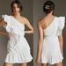 Anthropologie Dresses | Anthropologie / Maeve Ruffled One-Shoulder Mini Dress White | Color: White | Size: 10