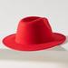 Anthropologie Accessories | Fl Brushed Boho Peasant Hipster Hippie Deco Shabby Chic Desert Felt Panama Hat | Color: Red | Size: Os