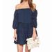 Free People Dresses | Free People Candy Shop Blue Off The Shoulder Mini Dress Xs Nwt | Color: Blue | Size: Xs