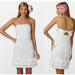 Lilly Pulitzer Dresses | Lilly Pulitzer Franco Lace White Petal Pusher Ruffle Tie Back Strapless Dress | Color: White | Size: 2