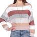 Free People Sweaters | Free People Neutral Candyland Striped Pullover Boatneck Sweater | Color: Gray/Tan | Size: L