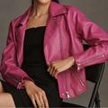 Anthropologie Jackets & Coats | Anthropologie Faux Leather Moto Jacket | Color: Pink/Purple | Size: Xs