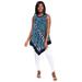 Plus Size Women's Handkerchief Hem Tunic by Jessica London in Ocean Abstract Animal (Size 26 W)