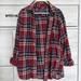American Eagle Outfitters Tops | American Eagle Red And Blue Plaid Flannel Button Down Pullover Size Medium | Color: Blue/Red | Size: M