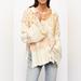Free People Sweaters | Free People Coastline Hoodie Sweater Endless Summer Size Large L Woman’s Top Htf | Color: Cream/Pink | Size: L