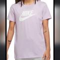 Nike Tops | Nike Essential Sportswear Shortsleeve Doll Lilac Logo Shirt Size Medium | Color: Purple/White | Size: M