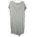 Athleta Dresses | Athleta Newport Sweatshirt Dress Gray White Stripe Modal Blend Pockets Sz Xl | Color: Gray/White | Size: Xl