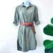 Free People Dresses | Free People Corduroy Button Down Shirt Dress Pockets Sage Size Xs | Color: Gray/Green | Size: Xs
