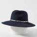 Anthropologie Accessories | Anthropologie Nwot Cyrus Panama Rancher Hat Navy With Metallic Animal Print | Color: Blue | Size: Os