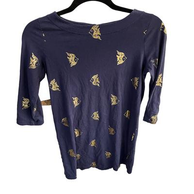Lilly Pulitzer Dresses | Lilly Pulitzer Girls Little Bay Dress Long Sleeve Gold Fish Navy Dress X | Color: Blue/Gold | Size: Xlg