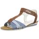 s.Oliver 48201, Mädchen T-Spangen Sandalen, Blau (DENIM COMB 803), 38 EU (5 Kinder UK)