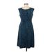 Anne Klein Casual Dress - Party Scoop Neck Sleeveless: Blue Dresses - Women's Size 6