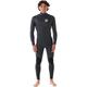 Rip Curl Mens E-Bomb 4/3mm Zip Free Wetsuit - Charcoal - Composition: 80% Neoprene, 20% Polyamide - Sealed cuffs