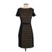 Halston Heritage Casual Dress - Sheath: Black Jacquard Dresses - Women's Size 2