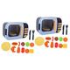 BESTonZON 2 Sets Children's Microwave Kitchen Gear Toy Kitchen Utensils Models Role Playing Game Microwave Oven Playset Kids Pretend Dollhouse Decoration Mini House Prop Gift Plastic Taste