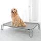 ZDYHL Elevated Bed Chew Proof - Steel Frame & Heavy Duty Fabric, Indoor Outdoor Cooling Dog Cot for Small Medium Large Dogs/Cats, Portable (Color : Grey, Size : L(90x69x20cm)) vision