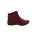 Earth Ankle Boots: Burgundy Solid Shoes - Women's Size 8 - Round Toe