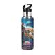 Colorful Swimming Turtles Fishes Sport Water Bottle Insulated Stainless Steel Large Vacuum Flask Leak Proof Thermos with Straw for Travel(600ml/1000ml)