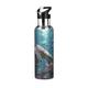 Colorful Swimming Turtles Dark Sea Sport Water Bottle Insulated Stainless Steel Large Vacuum Flask Leak Proof Thermos with Straw for Travel(600ml/1000ml)