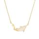 HAODUOO Sterling Silver Gold Plated Necklace Nephrite White Jade Animal Pendant Women's Pendant Silver Set Chain Gold